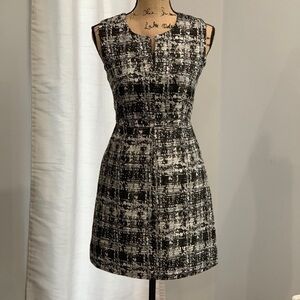 Pim Larkin sheath black white fit flare dress size XS